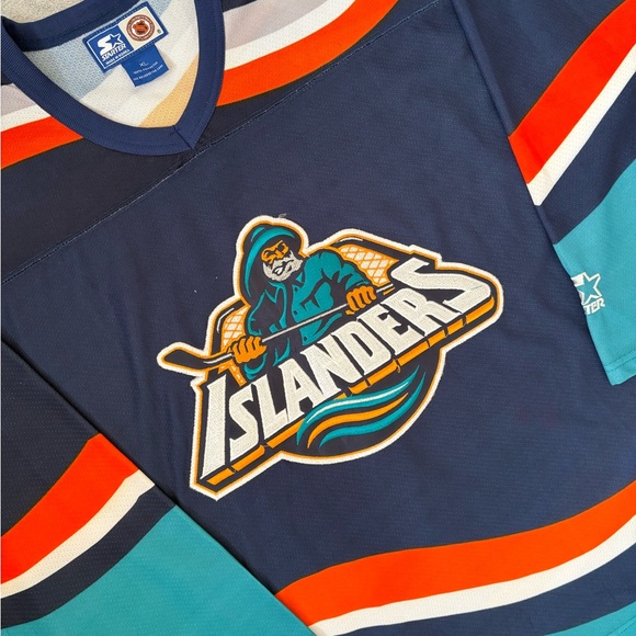 *SOLD* New York Islanders Vintage Fisherman STARTER Hockey Jersey - Picture 2 of 11